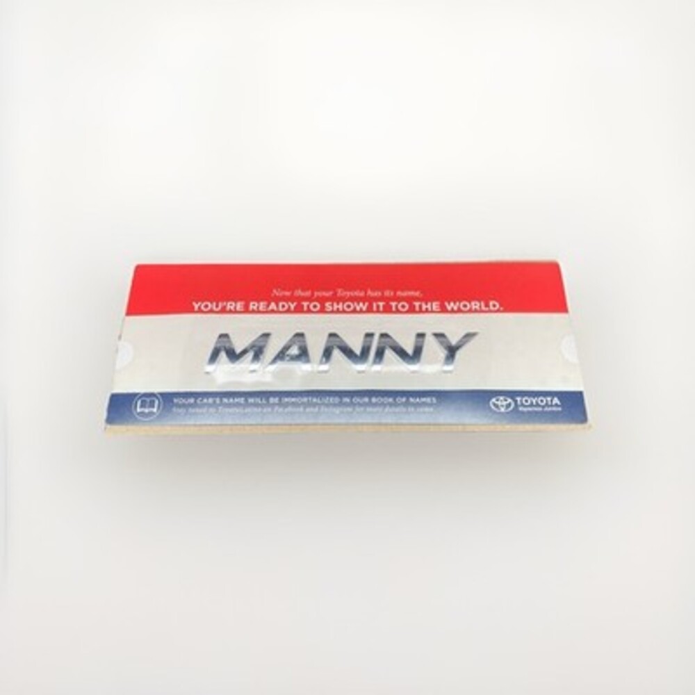 Custom Toyota MANNY Chrome Emblem Badge JDM Personalized Rare Collector - Picture 3 of 5